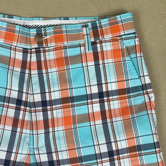 Footjoy Mens 32 Golf Shorts Multicolor Plaid Mid Rise Pockets Zipper Fly - Picture 2 of 13